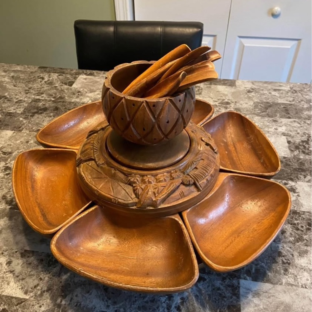 Elegant Wooden Serving Set